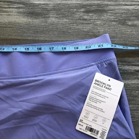 ATHLETA Brooklyn Heights Pant PLUS‎ 22 (2X) Periwinkle Lightweight Ankle Pants - Picture 5 of 9